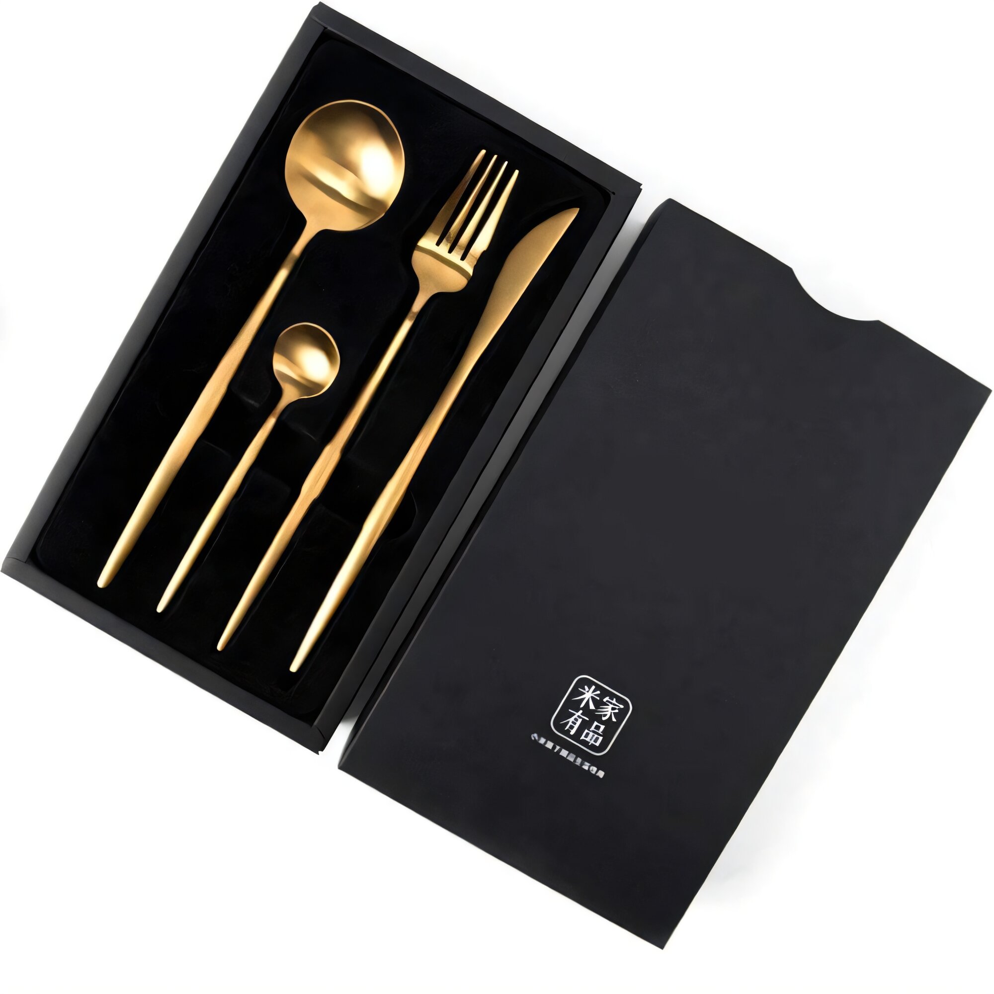 Столовые Приборы Xiaomi Набор столовых приборов Xiaomi Maison Maxx Stainless Steel Modern Flatware Set Gold, 4 предмета
