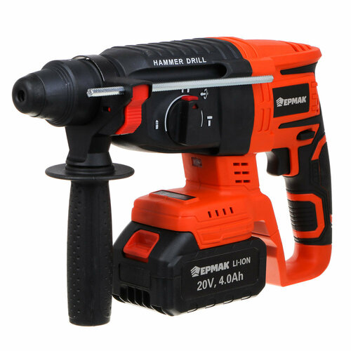 Ермак Перфоратор аккумуляторный 20В, 4А*ч, 28 мм, 2.0 Дж, 0-4800 уд/мин, SDS-Plus
