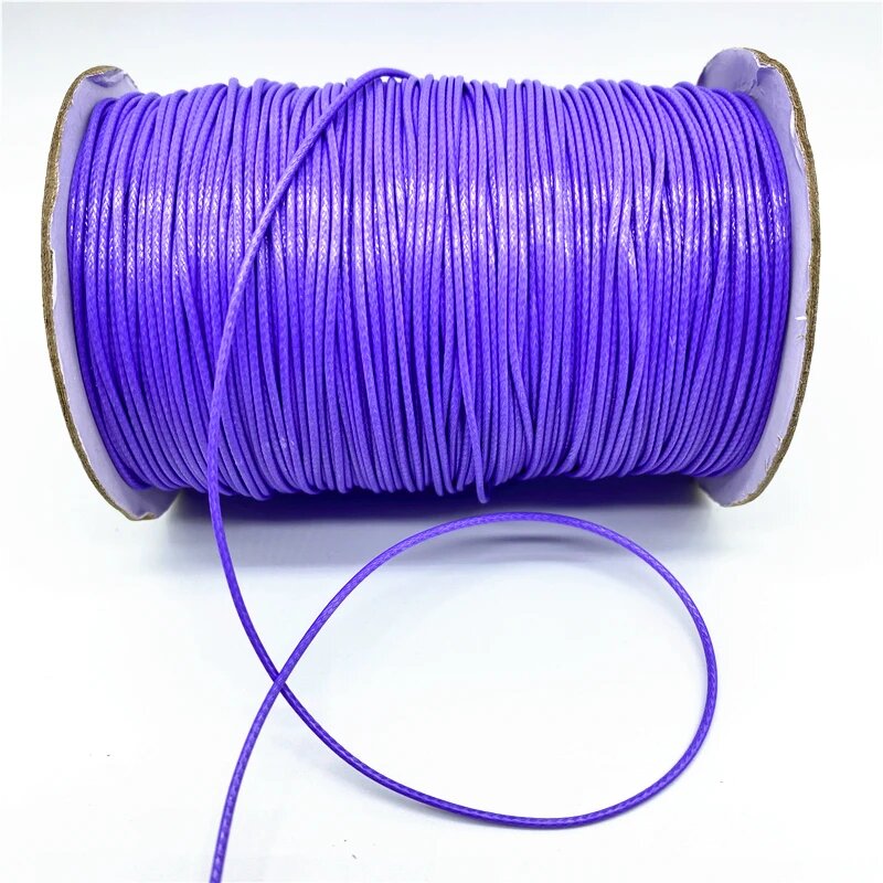 Вощеный хлопковый шнур CyanRafts 05 мм 08 мм 1 мм 15 мм 2 мм 1mm x 10yards Фиолетовый