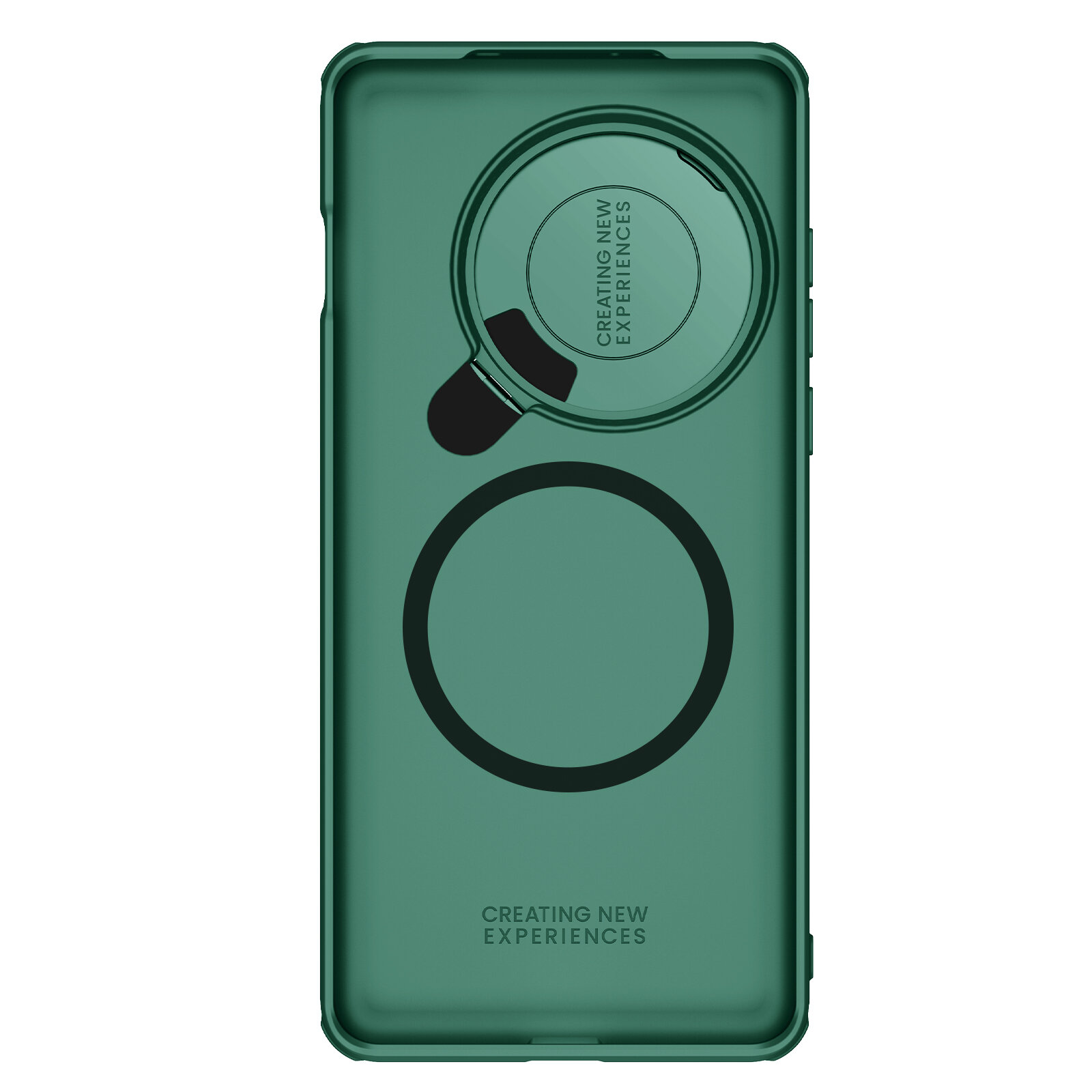 Чехол зеленого цвета (Dark Green) от Nillkin на OnePlus 13 с металлической откидной крышкой и поддержкой магнитной беспроводной зарядки MagSafe, серия CamShield Prop Magnetic Case — фото 1