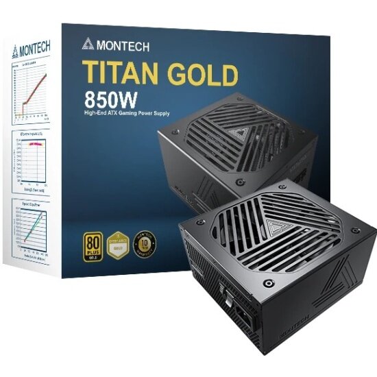 Блок питания Montech TITAN GOLD, 850W, 80+ Gold, ATX3.0 (TIS0124) — фото 1