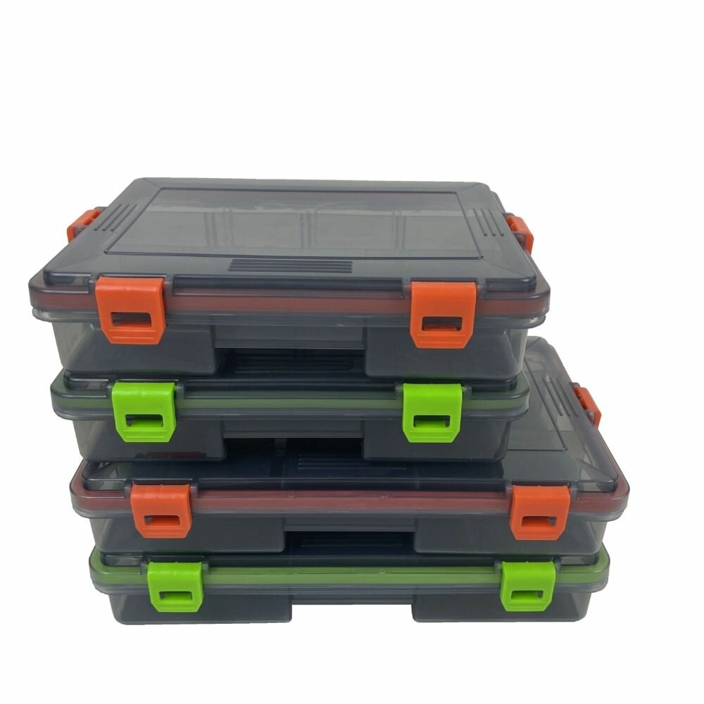 Коробка-органайзер для приманок герметичная S 22.5*17.5*5 см с красными замками