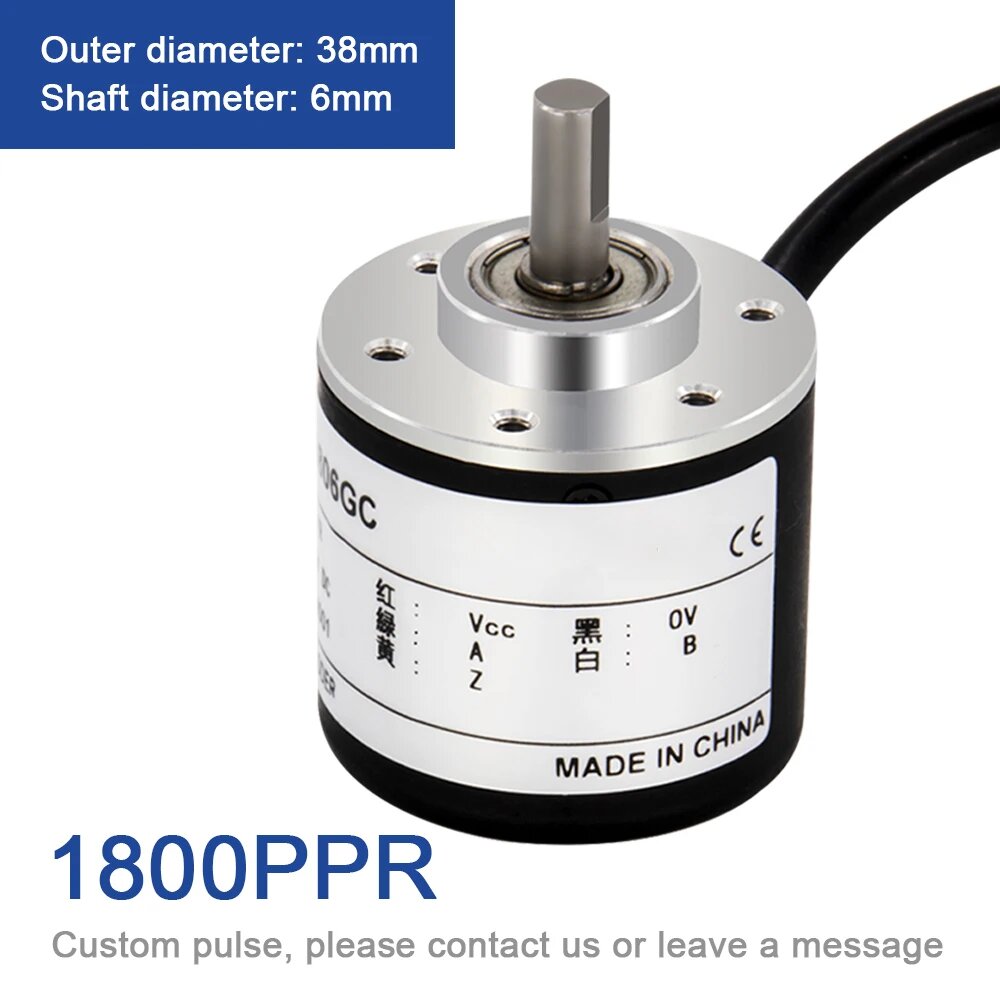 Cloweit поворотный оптический энкодер 38 мм, ZSP3806-1800PPR, NPN Collector