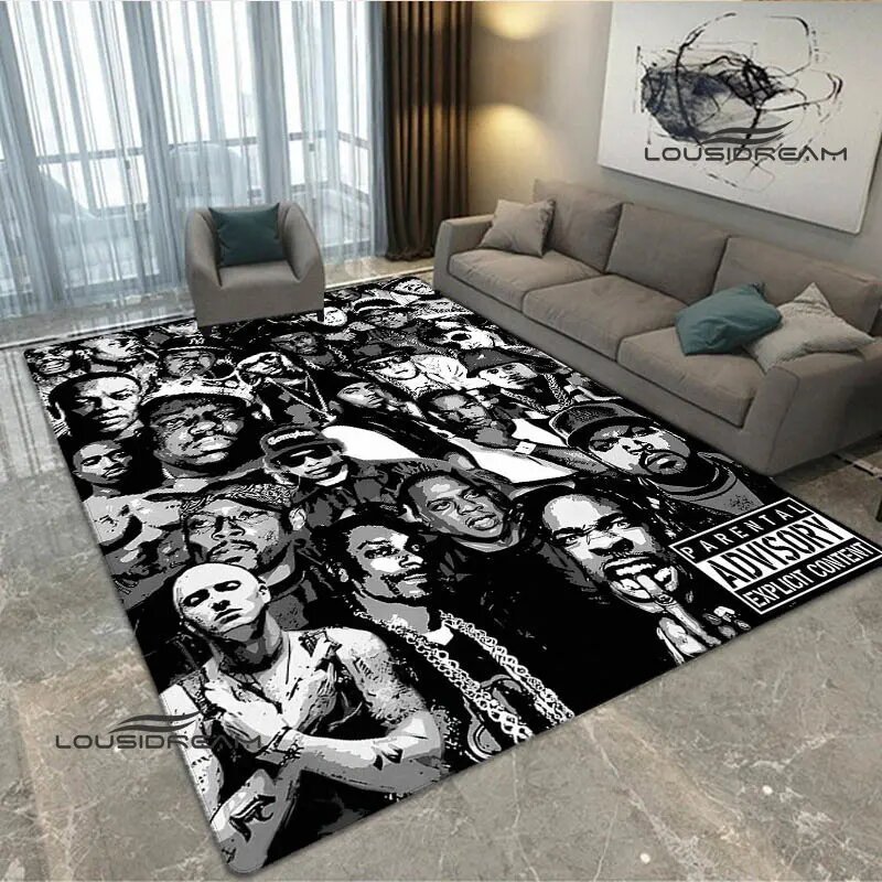 LOUSIDREAM Хип-хоп ковёр, 160x200cm, Черный