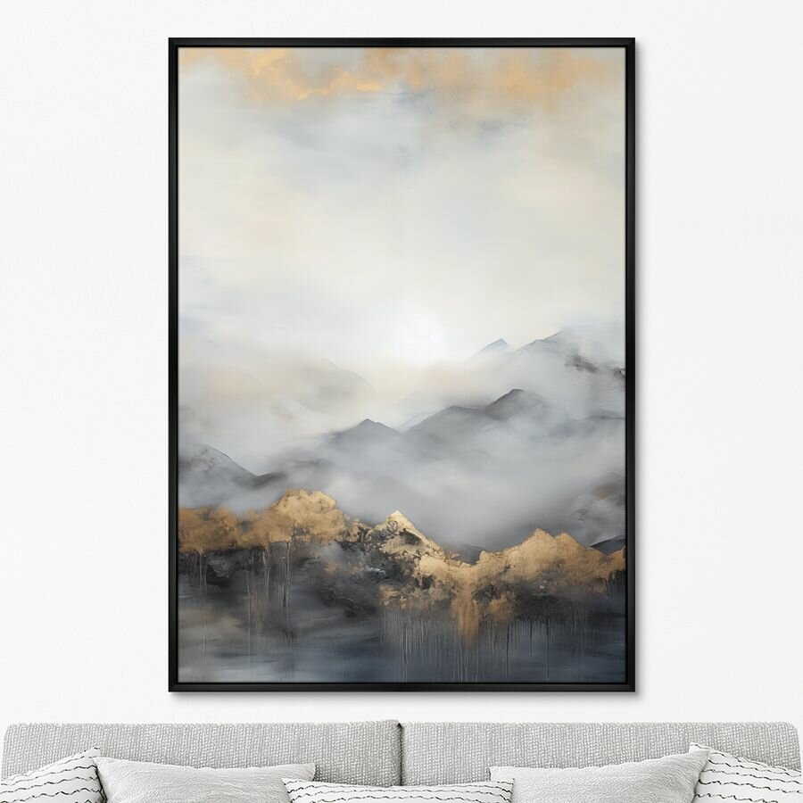 Картина на стену для интерьера. Landscape collection, Mountain peaks, No 1, 2024г. Размер: 75х105см. Печать на натуральном Холсте.