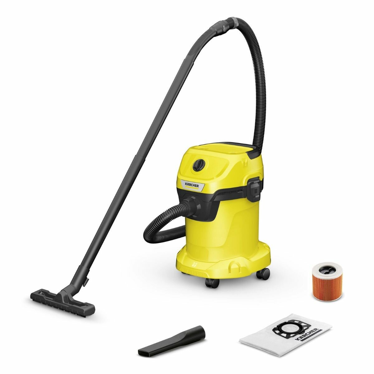 Пылесос хозяйственный Karcher 1.628-127.0 WD 3 V-17/4/20, мощность 1000 Вт, функция выдува, объем мусоросборника 17 л