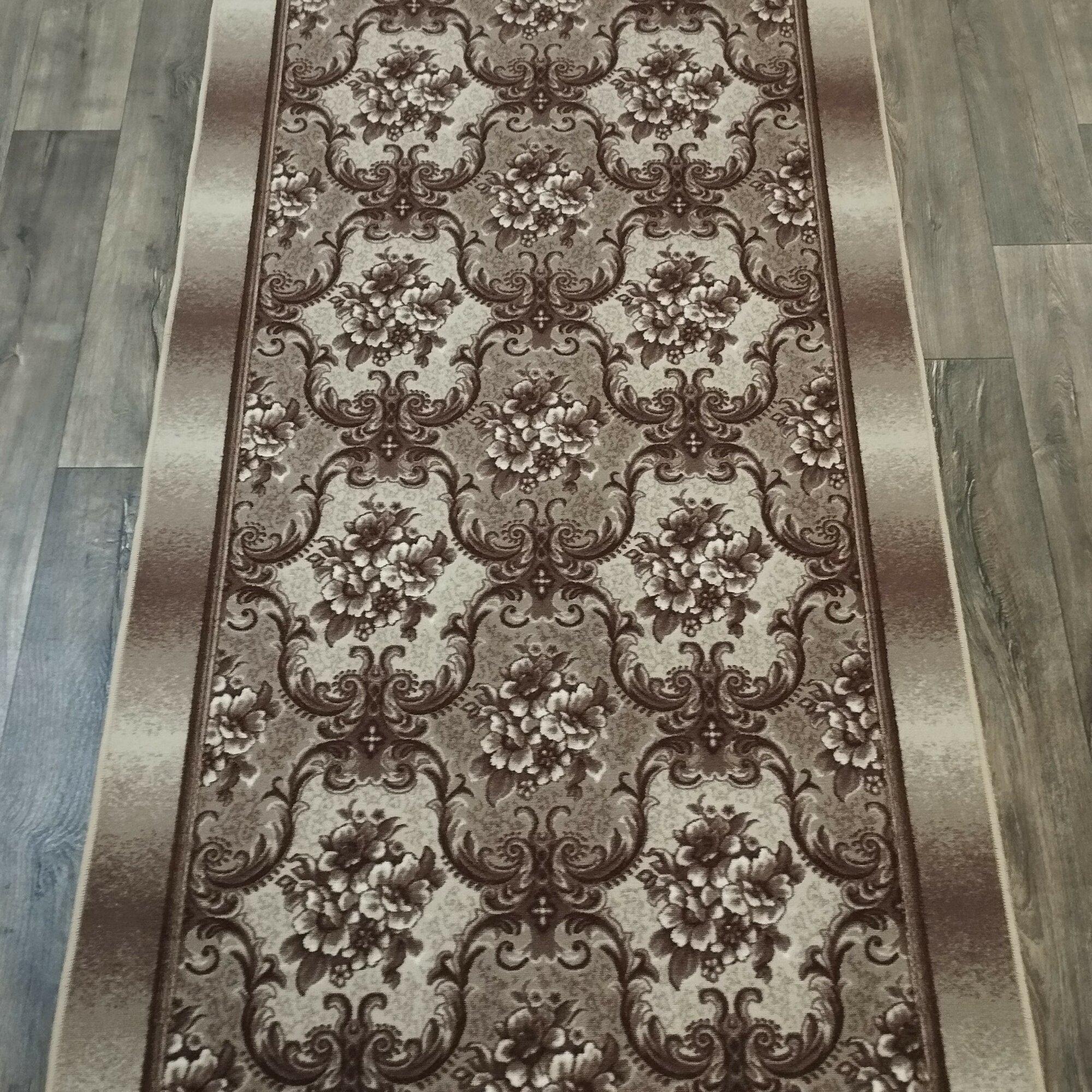 Ковровая дорожка на войлоке, Витебские ковры, с печатным рисунком, 2008, коричневая, 1.3*3 м