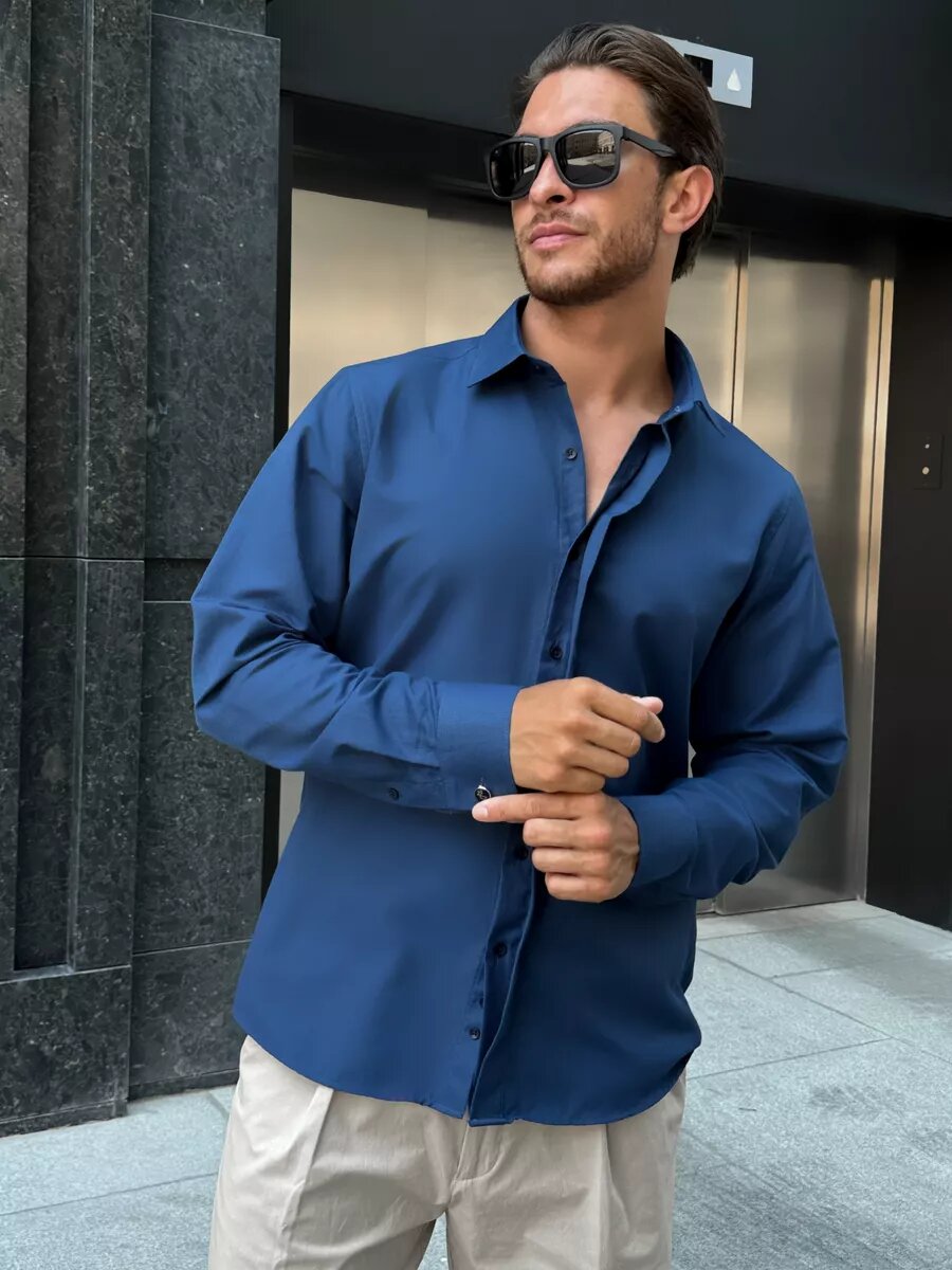 Рубашка Cassa Marina, размер M, фиолетовый, серый, синий