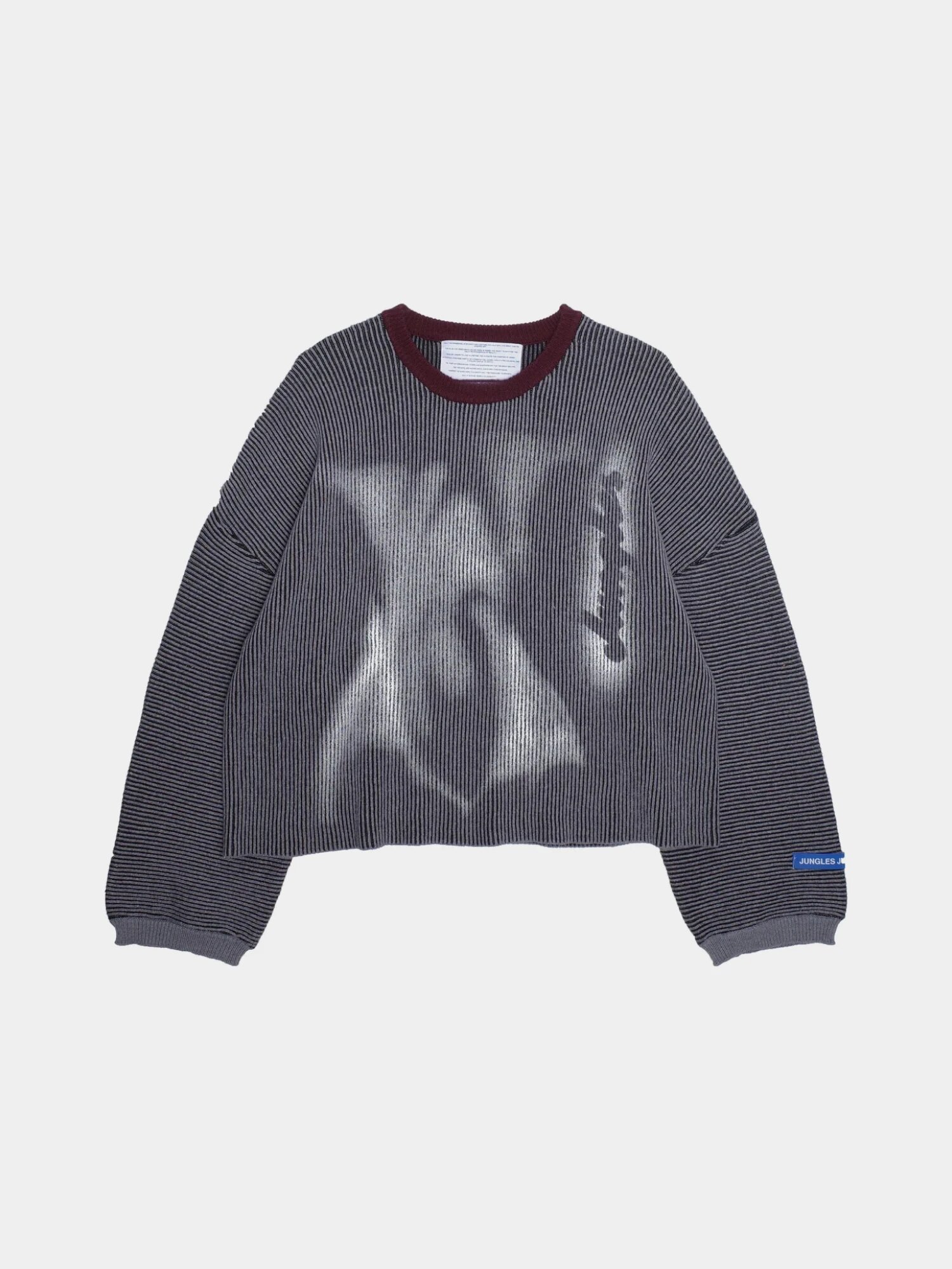 Свитер Jungles Jungles Two Tone Rib Knit, размер XL, , черный/серый