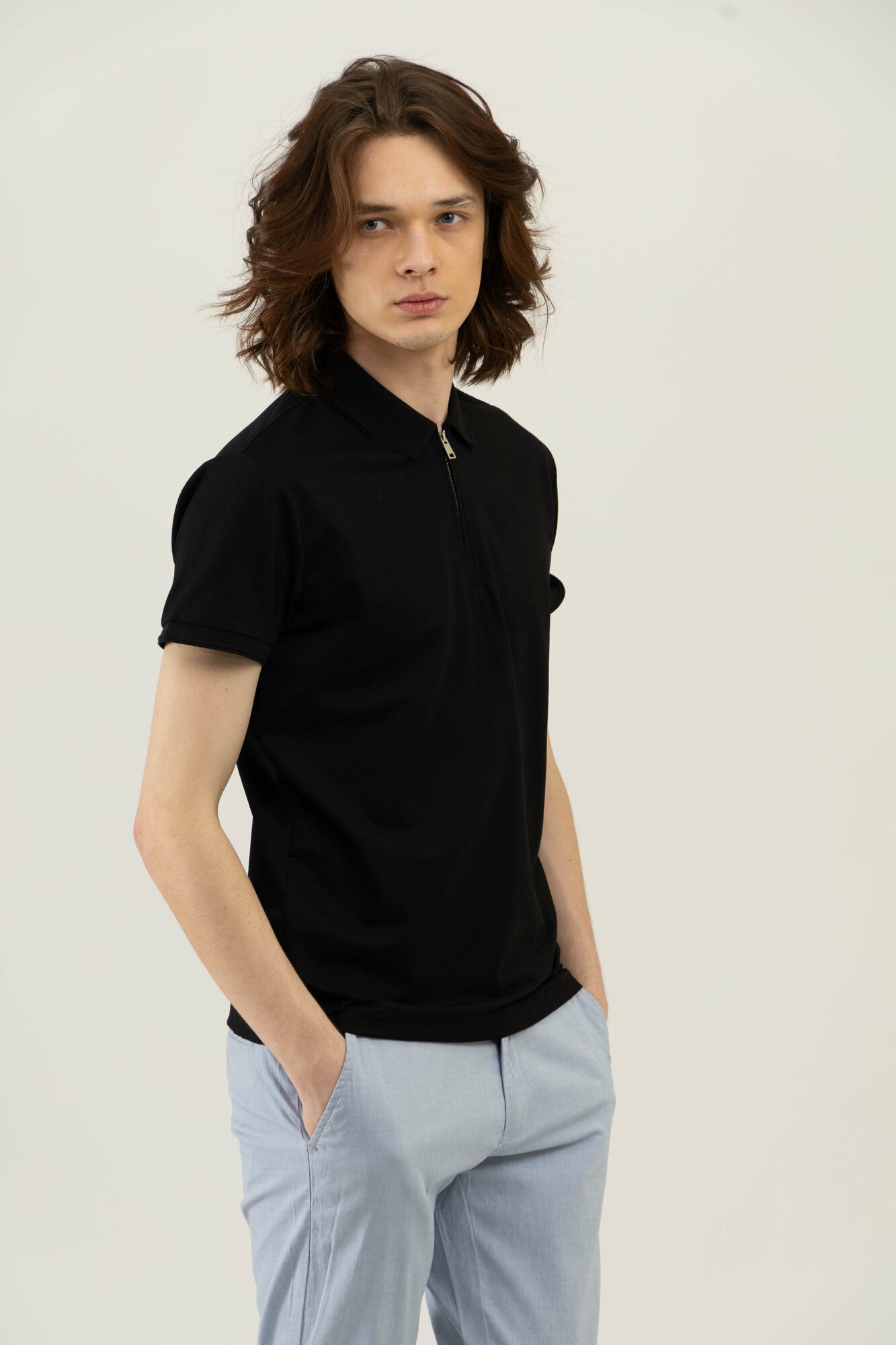 Поло спортивное TERRA PRO, размер S, black