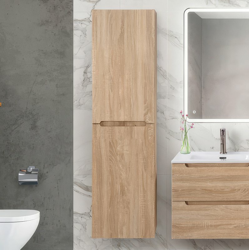 Шкаф-пенал для ванной BelBagno Etna 40 L rovere bianco