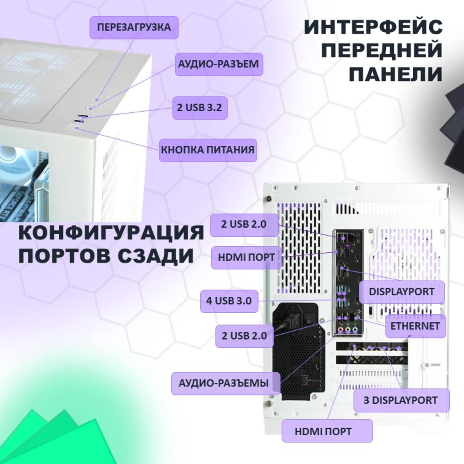 Игровой ПК (intel CORE i5-10400F, RTX 3060Ti 8ГБ, ОЗУ 16ГБ, SSD 512 GB) — фото 1