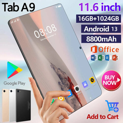 Игровой планшет Tab A9 Android 13 экран 116 16ГБ1024ГБс клавиатурой стилус 11000₽