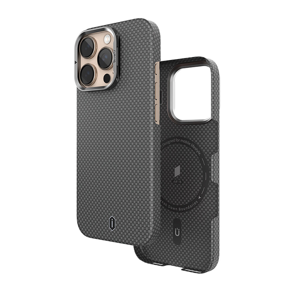 Чехол-накладка из кевлара для iPhone 16 Pro Max / Wiwu Aramid Armor Saling DCC-208 / Black — фото 1