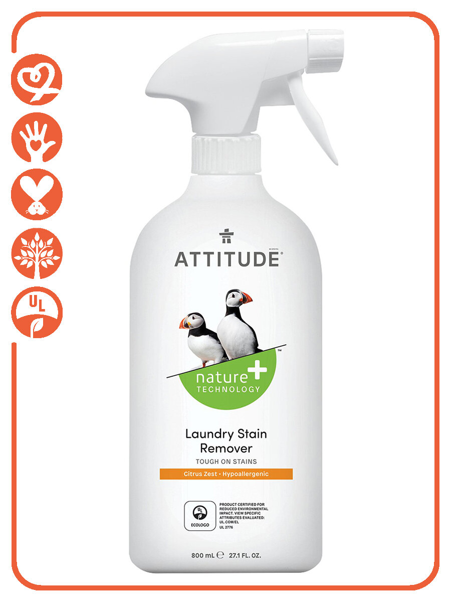 Attitude Экологический пятновыводитель Гипоаллергенный Citrus Zest 800 мл