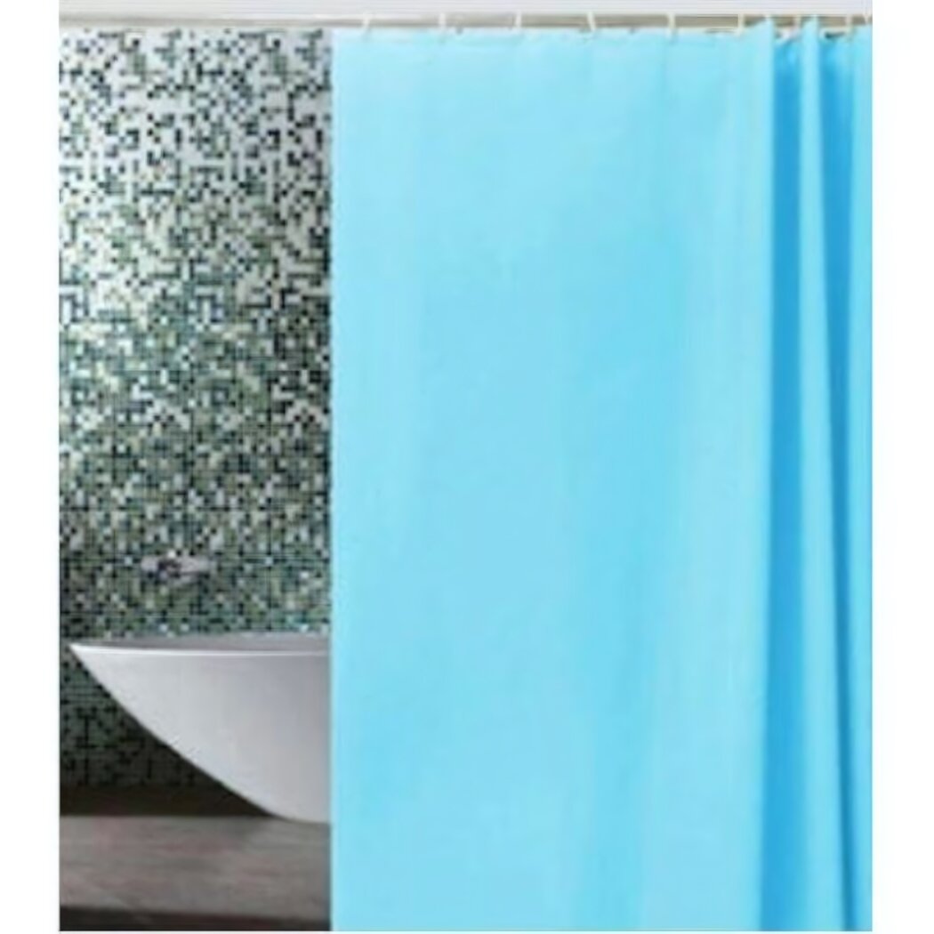 Штора для ванной 'ZALEL эконом' 180х180 см голубой 100% PEVA с кольцами