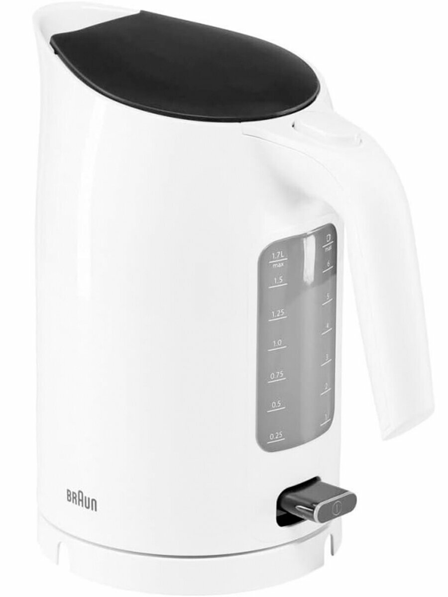 Чайник электрический Braun WK3110 3000Вт блокировка крышки вращение на 360 градусов белый