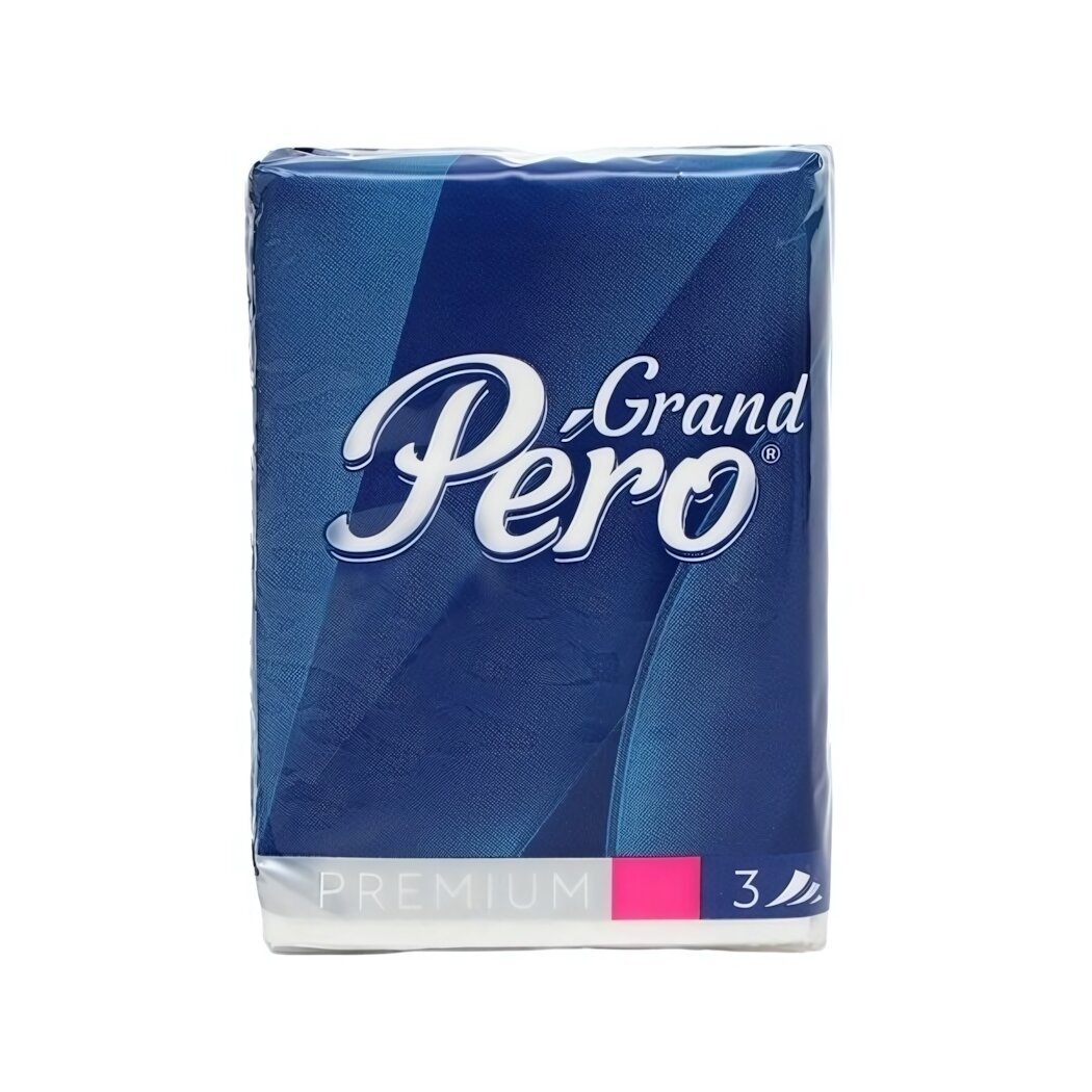 Платочки носовые GrandPero PREMIUM 3 слоя 7 листов целлюлоза гипоаллергенные