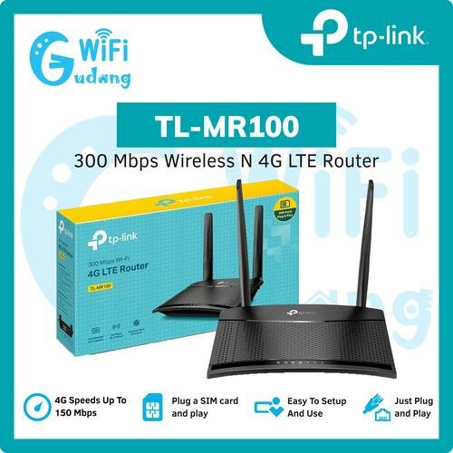 Wi-Fi-роутер TP-Link TL-MR100 с поддержкой 4G LTE / SIM-карт + WAN RJ-45