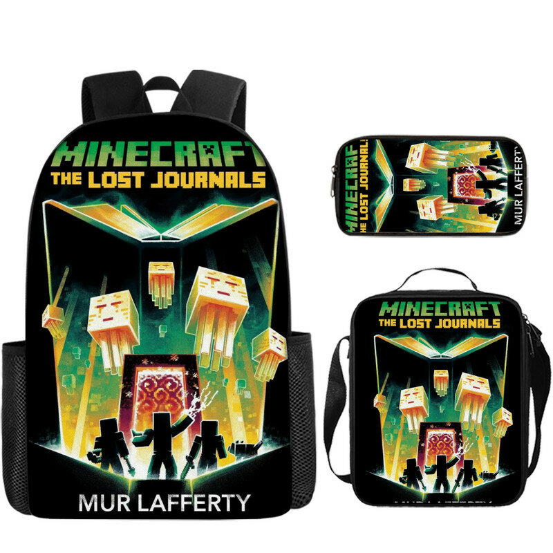 Рюкзак школьный + сумка через плечо + пенал-3 и 1 Сумка школьная мальчика для девочки подарок-Minecraft