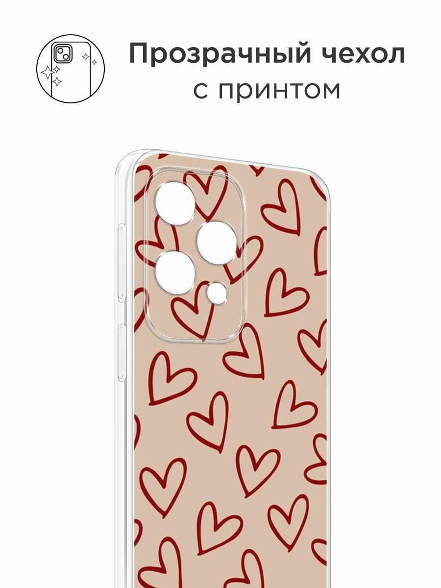 Чехол на Samsung Galaxy M16 / Самсунг Галакси М16 с принтом "Little hearts doodles 1 - 14 февраля" — фото 1