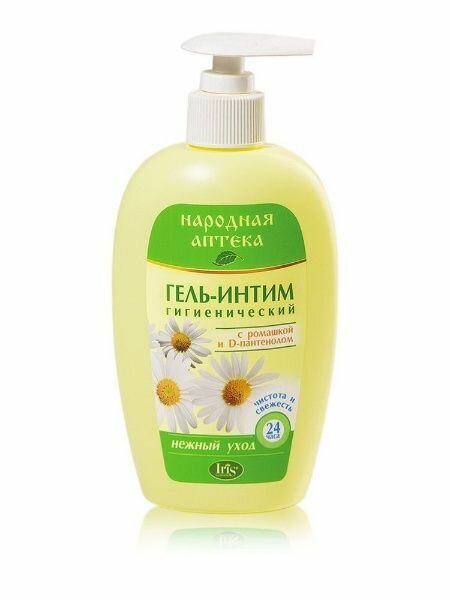 Гигиенический гель-интим Iris cosmetic "Народная аптека", с Ромашкой и D-пантенолом, 250 мл