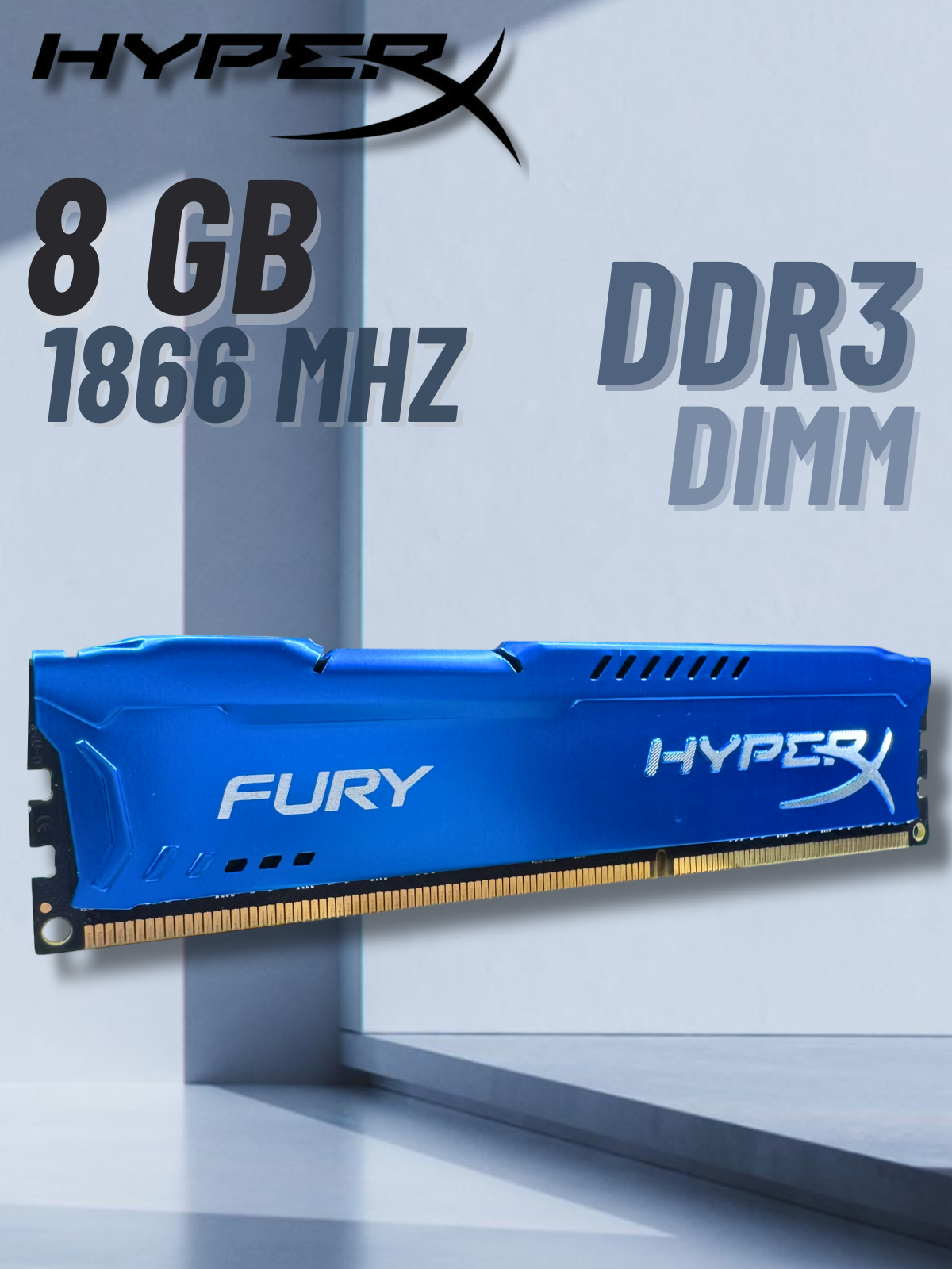 Оперативная память для компьютера HyperX Fury 8 ГБ DDR3 1866 МГц DIMM HX318C10F/8 CL10