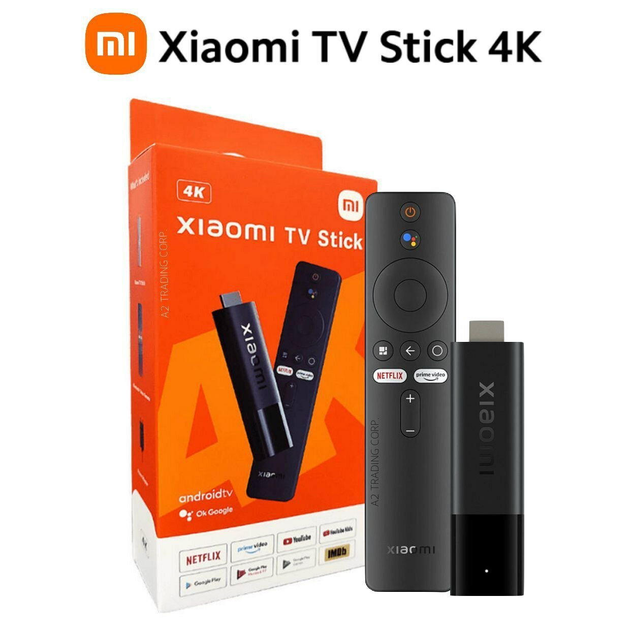 Xiomi Smart TV Stick 4K — медиаплеер Android TV, Google Assistant, Wi-Fi, Bluetooth