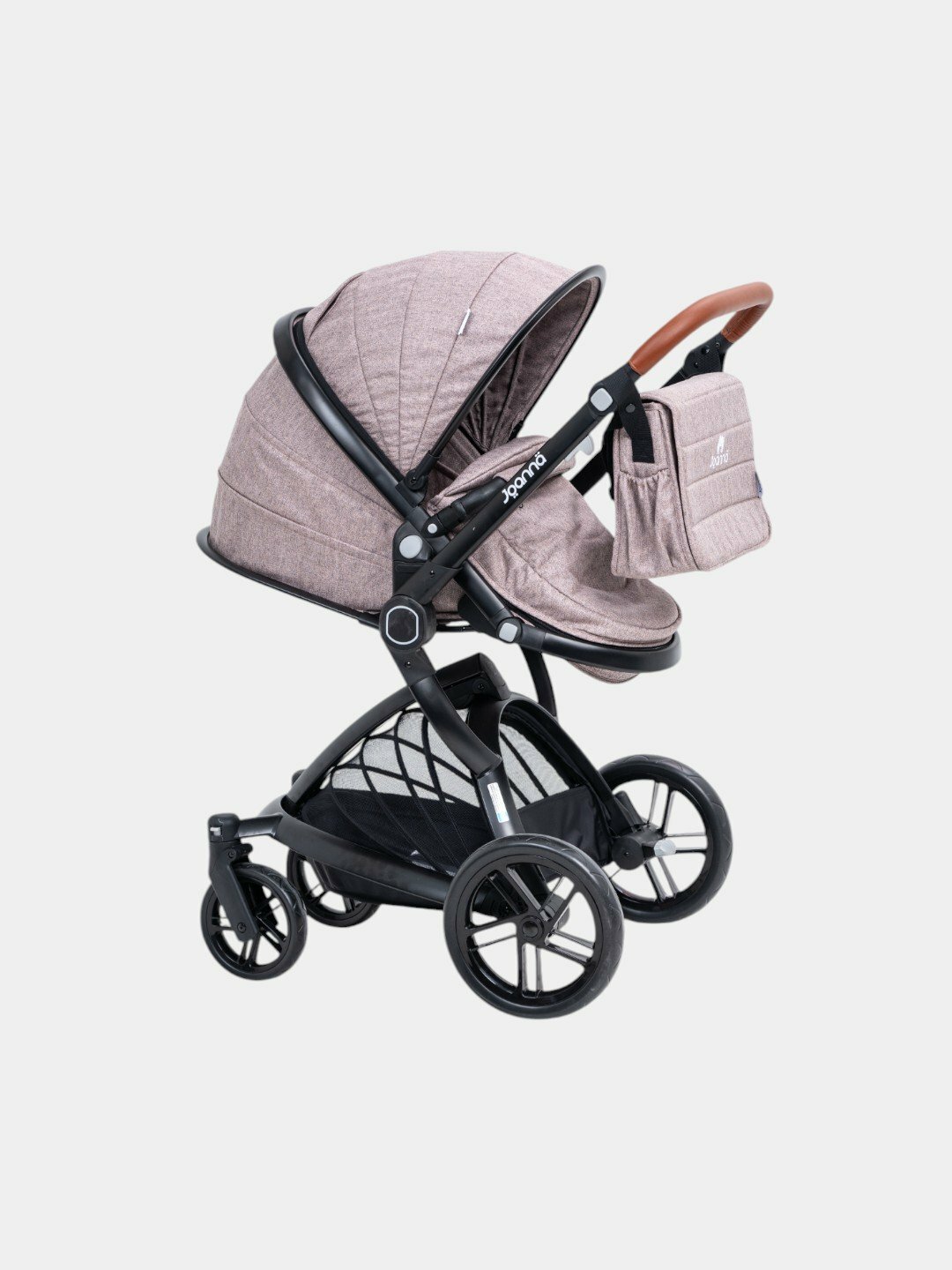 Коляска Joanna, 3 в 1, трансформер, конфетного цвета, с сумкой, автокреслом, адаптером