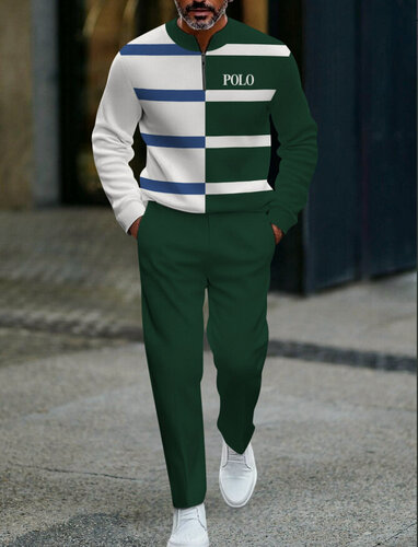 Изображение товара Мужской костюм с полумолнией, повседневный, универсальный, спортивный, осень/зима