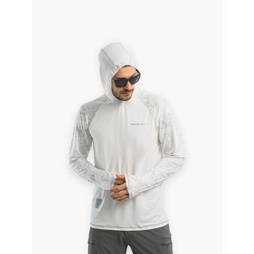 Джерси для рыбалки с капюшоном (Интерлок, Белый) Размер 60-62