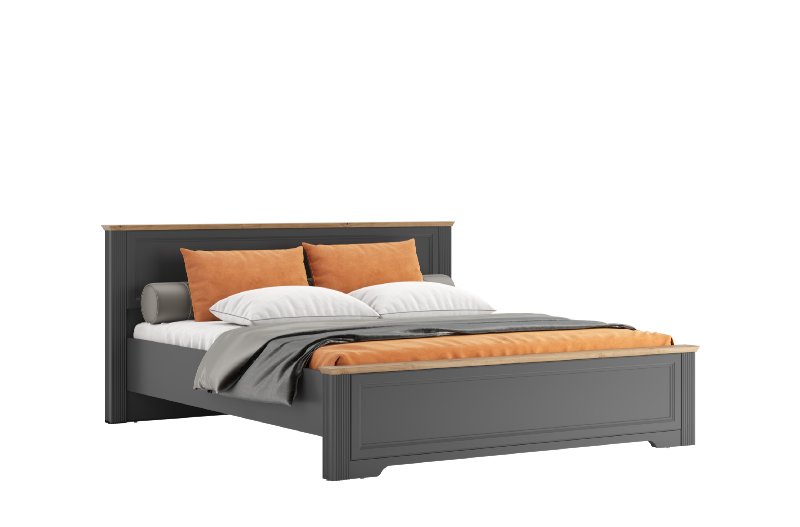 Кровать двухспальная с подъемным механизмом БРВ JASMIN LOZ160х200 Графит/ Дуб артизан ш. 165 см, в. 98 см, дл. 215 см