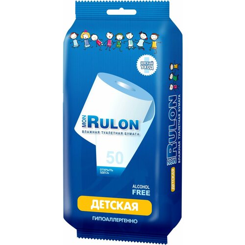 Туалетная бумага Mon Rulon детская влажная 50 листов 600₽