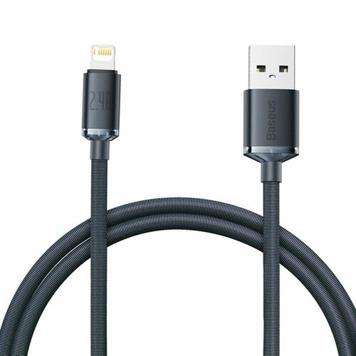 кабель baseus halo usb lightning calgh e черный Кабель Baseus, Lightning - USB, 2.4 А, 1.2 м, черный