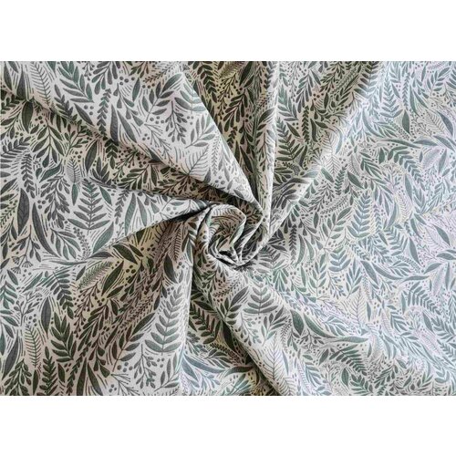 Ткань лен хлопок Травушка