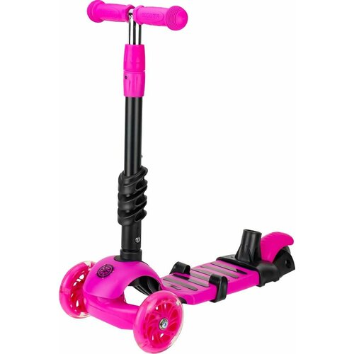 VELOBIBI 3-х колесный Fanny (3 в 1 кол.120/96 мм и PU+PVC со свет, до 40кг) розовый И-9965 ПП-00216349