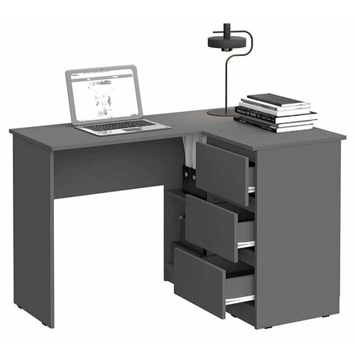 Стол угловой графит матовый 124x85x77