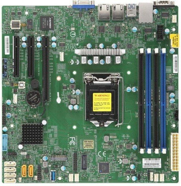 Supermicro MBD-X11SCL-F-B OEM {1xLGA 1151, Intel C242, 4xDDR4, 2x1GbE LAN, 6xSATA3 (6Gbps) RAID 0,1,5,10, 6xUSB 2.0 + 5xUSB 3.1, 1xVGA, 2 CO