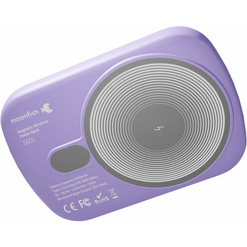 Внешний аккумулятор moonfish MagSafe 5000 мАч soft-touch лиловый 4990₽