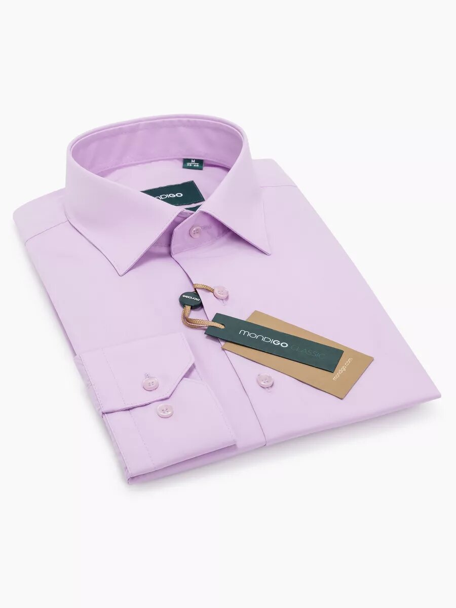 Рубашка MONDIGO приталенная с вытачками на спине SUPER SLIM FIT, размер M - 170-182, сиреневый — фото 1