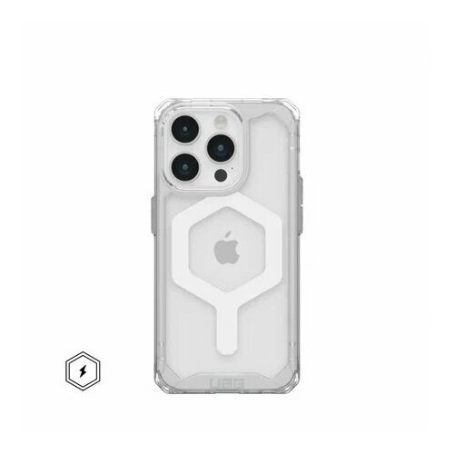 Чехол с поддержкой MAGSAFE Uag Plyo для iPhone 15 Pro 6.1", цвет прозрачный/белый (Ice/White) бесцветный, белый