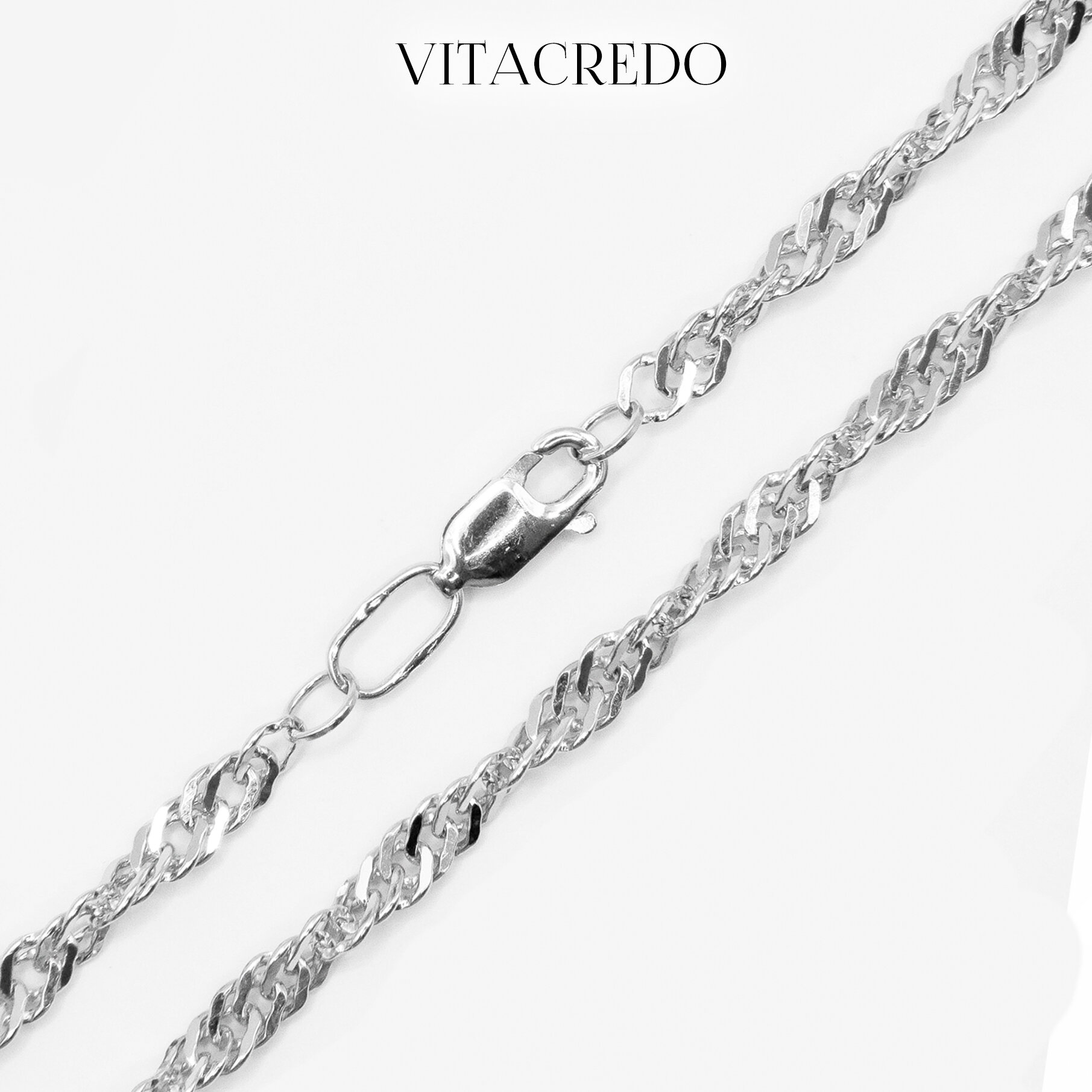 Цепь VitaCredo, серебро, 925 проба, родирование
