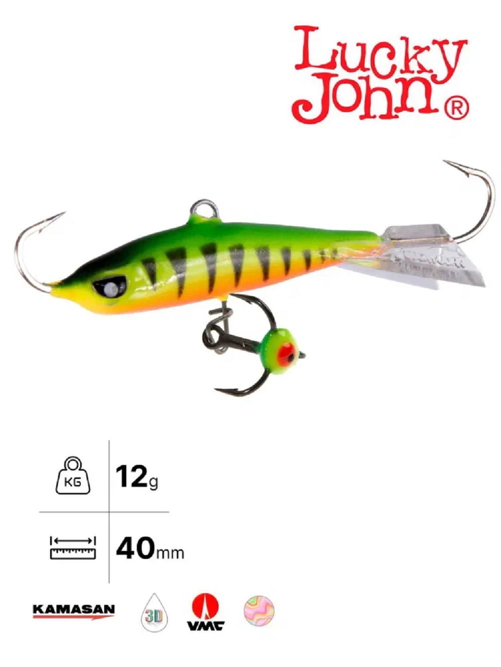 Балансир Lucky John Nordic №4 35T с тройником длина 40 мм вес 12 г