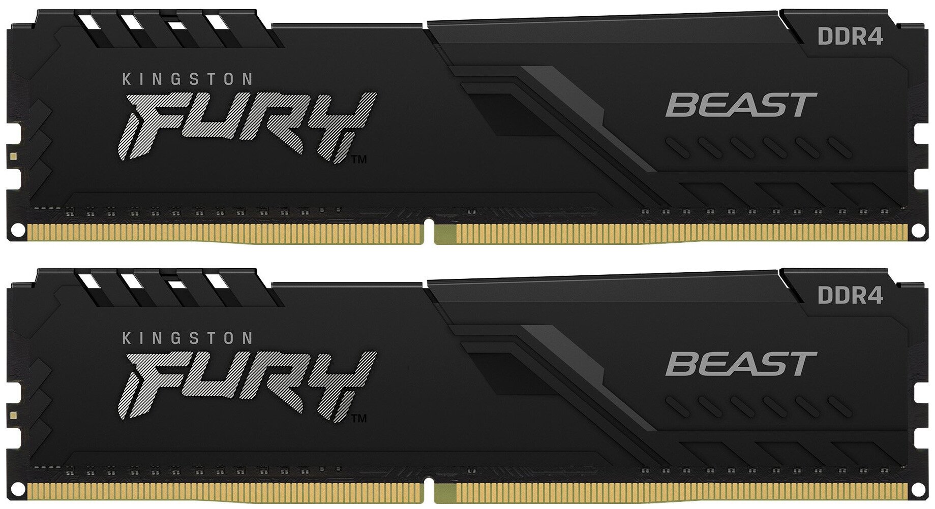 Память оперативная/ Kingston 16GB 3733MHz DDR4 CL19 DIMM (Kit of 2) FURY Beast Black KF437C19BBK2/16