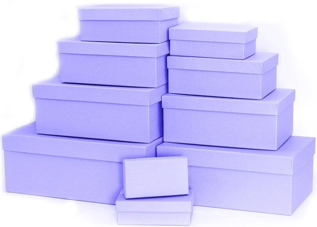 Набор коробок Сиреневый 30*20*13 см 10 шт.