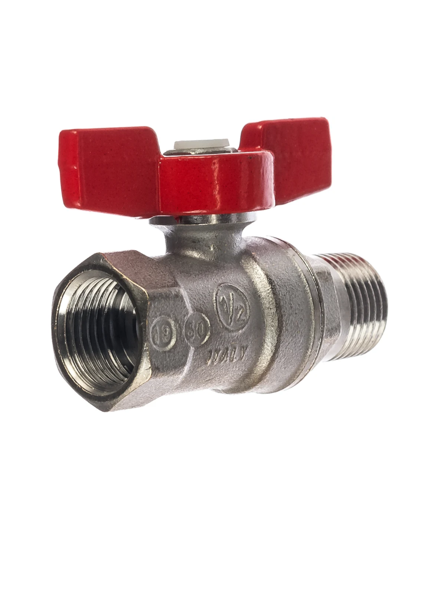 Кран шаровый 1/2 GIACOMINI внутренняя, наружная резьба, ручка бабочка 1 шт. — фото 1