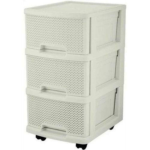 KEEPLEX KL379322048 Ajur с ящиками на колесиках трехсекционный компакт 37х30х52см белое облако 3001₽