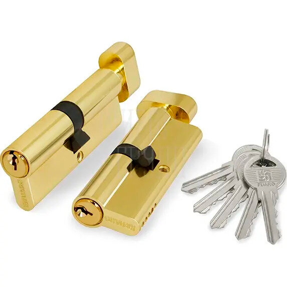 Цилиндровый механизм Fuaro (Фуаро) (100 ZM/60) 1000ZMKnob 60 mm (25+10+25) с вертушкой латунь