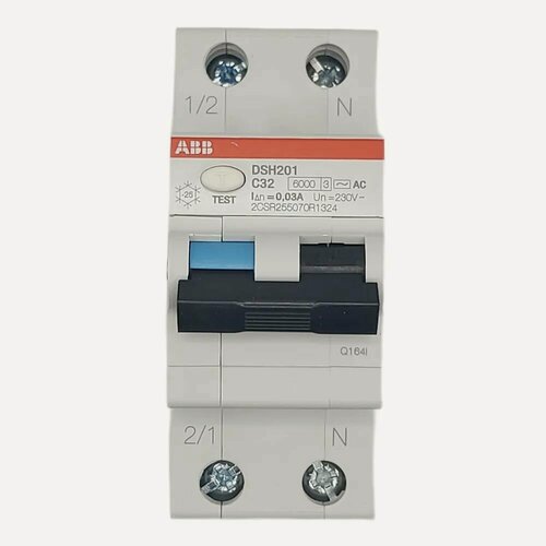 Изображение товара Дифференциальный автомат ABB DSH201 2п 32А 30мА тип AC 6000 кА (1P+N) 2CSR255070R1324