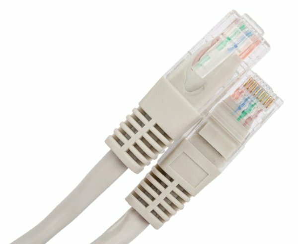 Патч-корд UTP 5e кат литой 15 м. серый REXANT — фото 1